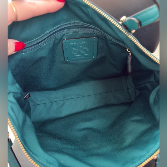 Coach Prairie Satchel Pebble Leather and Suede in Viridian F79999 - Picture 7 of 16